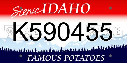 K590455 Idaho License Plate
