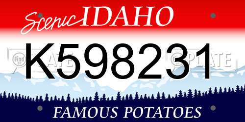 K598231 Idaho License Plate