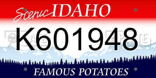 K601948 Idaho License Plate