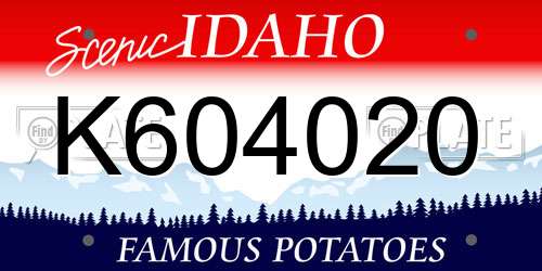 K604020 Idaho License Plate