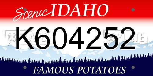 K604252 Idaho License Plate