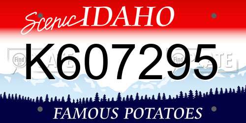 K607295 Idaho License Plate