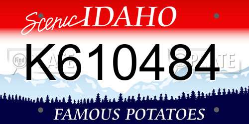 K610484 Idaho License Plate