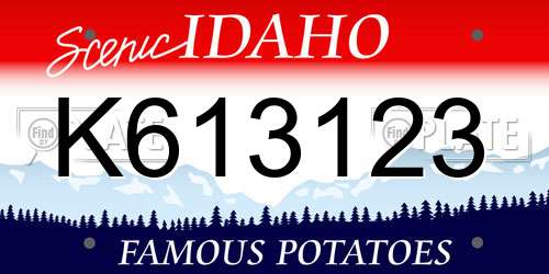 K613123 Idaho License Plate
