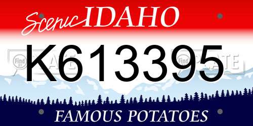 K613395 Idaho License Plate