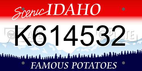 K614532 Idaho License Plate