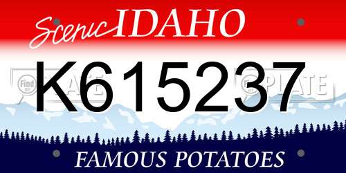 K615237 Idaho License Plate
