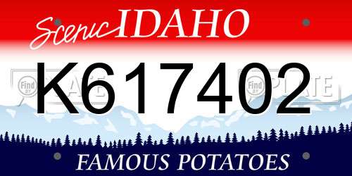 K617402 Idaho License Plate