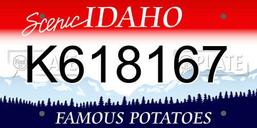 K618167 Idaho License Plate