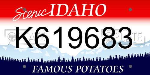 K619683 Idaho License Plate