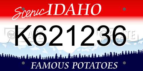 K621236 Idaho License Plate