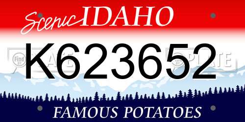 K623652 Idaho License Plate