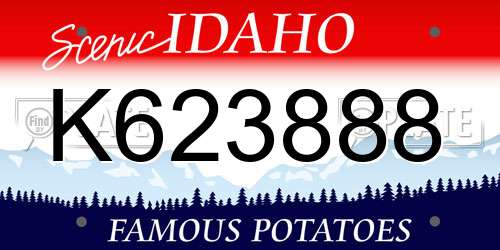 K623888 Idaho License Plate