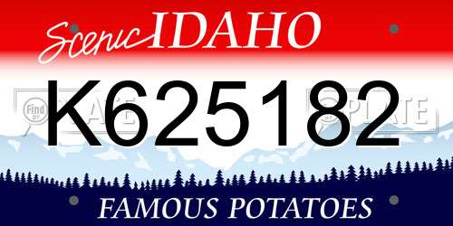 K625182 Idaho License Plate