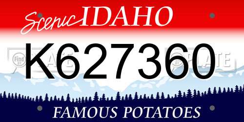 K627360 Idaho License Plate