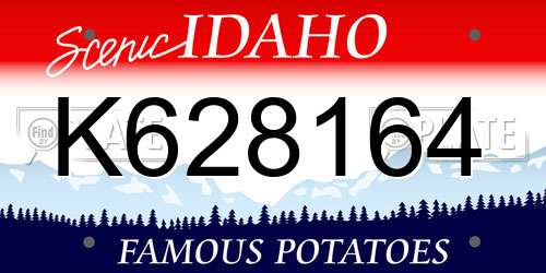 K628164 Idaho License Plate
