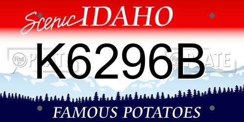 K6296B Idaho License Plate
