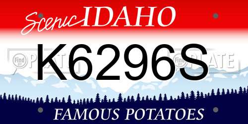 K6296S Idaho License Plate