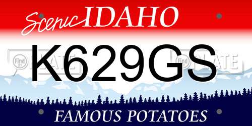 K629GS Idaho License Plate