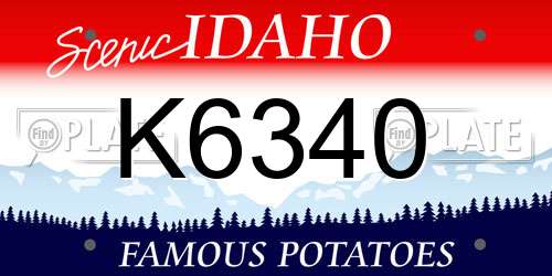 K6340 Idaho License Plate