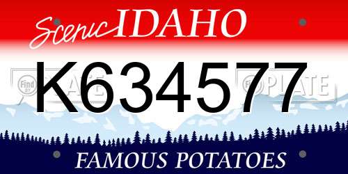 K634577 Idaho License Plate