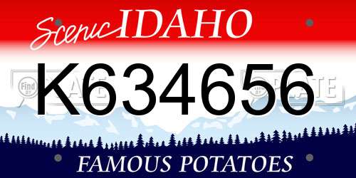 K634656 Idaho License Plate