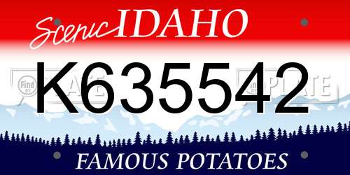 K635542 Idaho License Plate
