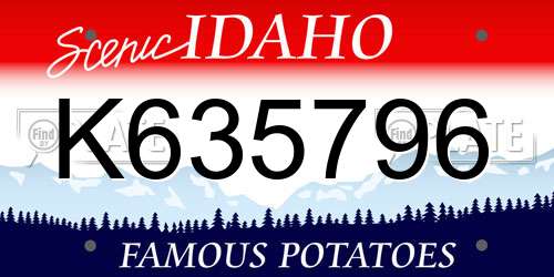 K635796 Idaho License Plate