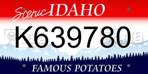 K639780 Idaho License Plate