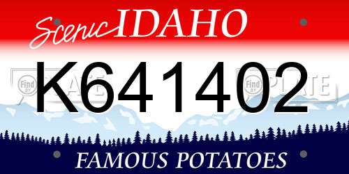 K641402 Idaho License Plate