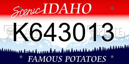 K643013 Idaho License Plate