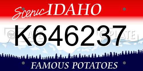 K646237 Idaho License Plate
