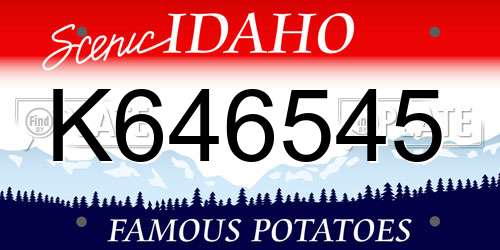 K646545 Idaho License Plate