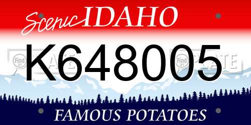 K648005 Idaho License Plate