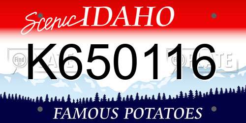 K650116 Idaho License Plate