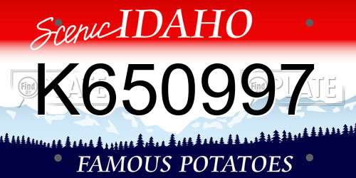 K650997 Idaho License Plate