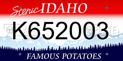 K652003 Idaho License Plate