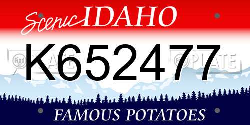 K652477 Idaho License Plate