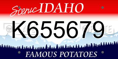 K655679 Idaho License Plate