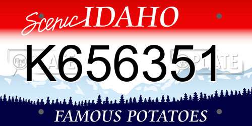 K656351 Idaho License Plate