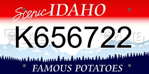 K656722 Idaho License Plate