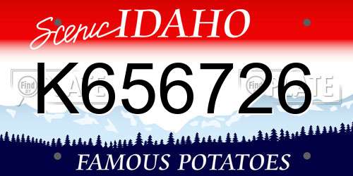 K656726 Idaho License Plate