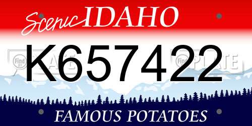 K657422 Idaho License Plate
