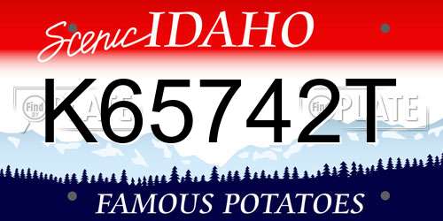 K65742T Idaho License Plate