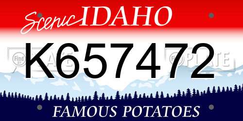 K657472 Idaho License Plate