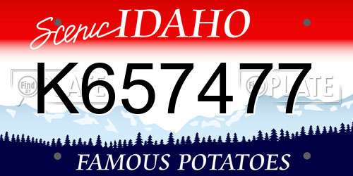 K657477 Idaho License Plate