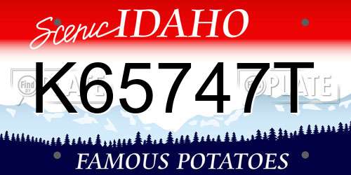 K65747T Idaho License Plate