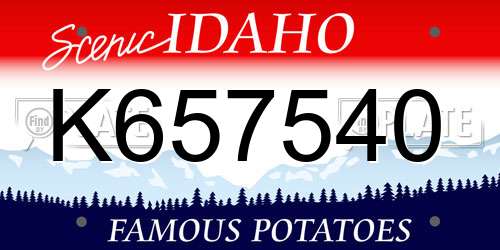 K657540 Idaho License Plate