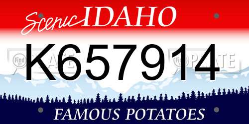 K657914 Idaho License Plate