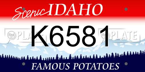 K6581 Idaho License Plate
